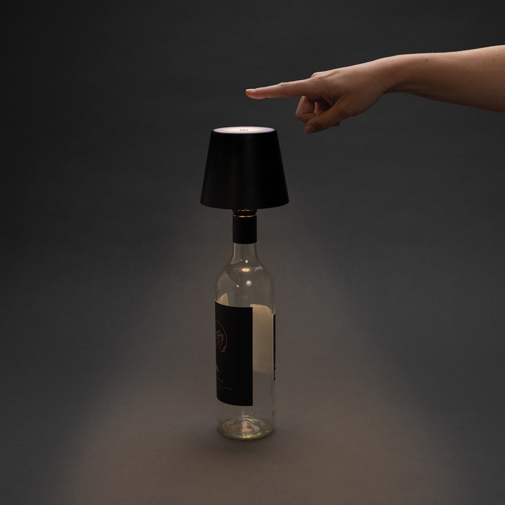 BottleGlow Design Lampe aus recyceltem ABS – Innovatives Werbegeschenk für Events