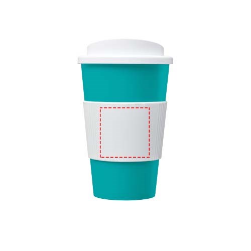 Americano® 350 ml Werbebecher mit BPA-freiem Silikonring - Logo-Highlight