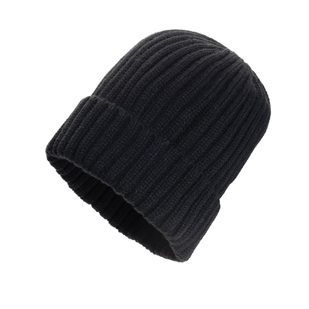 Kennedi AWARE Polylana Beanie in modernem Rippenstrick für Events und Messen