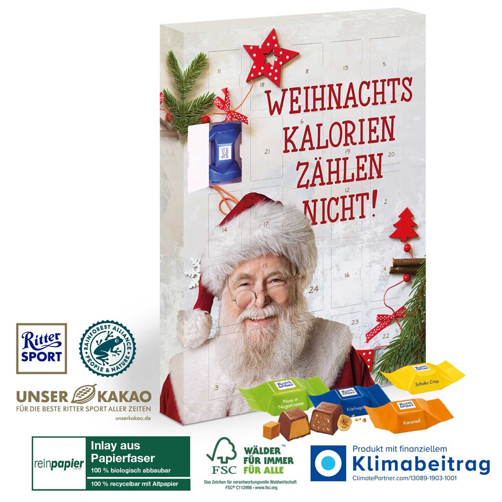 Adventskalender Schokowürfel Mix, perfekt als Werbeartikel mit Logo