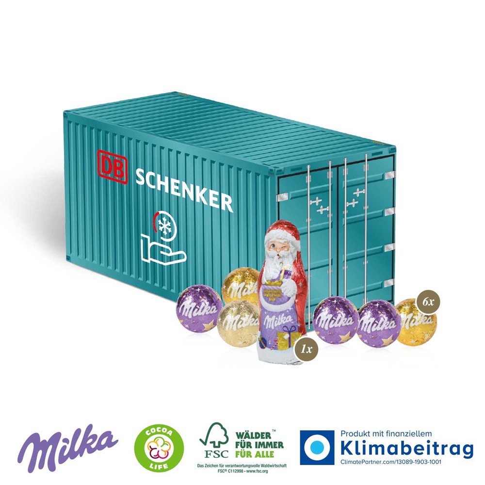 3D Weihnachtscontainer – Individuell bedruckbares Werbegeschenk mit Logo