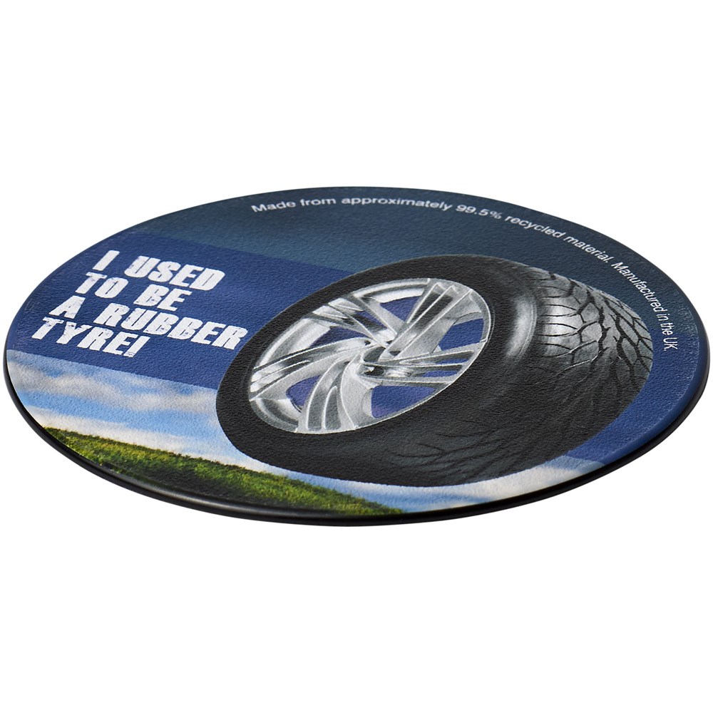 Re-Tyre® Coaster: Kreativer Werbeartikel für Schreibtisch-Events mit Logo