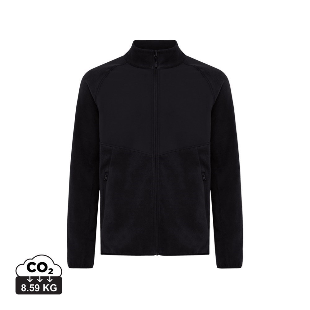 Iqoniq Talung Mikrofleece Jacke in Schwarz 100% Recycelt Perfektes Event-Werbegeschenk