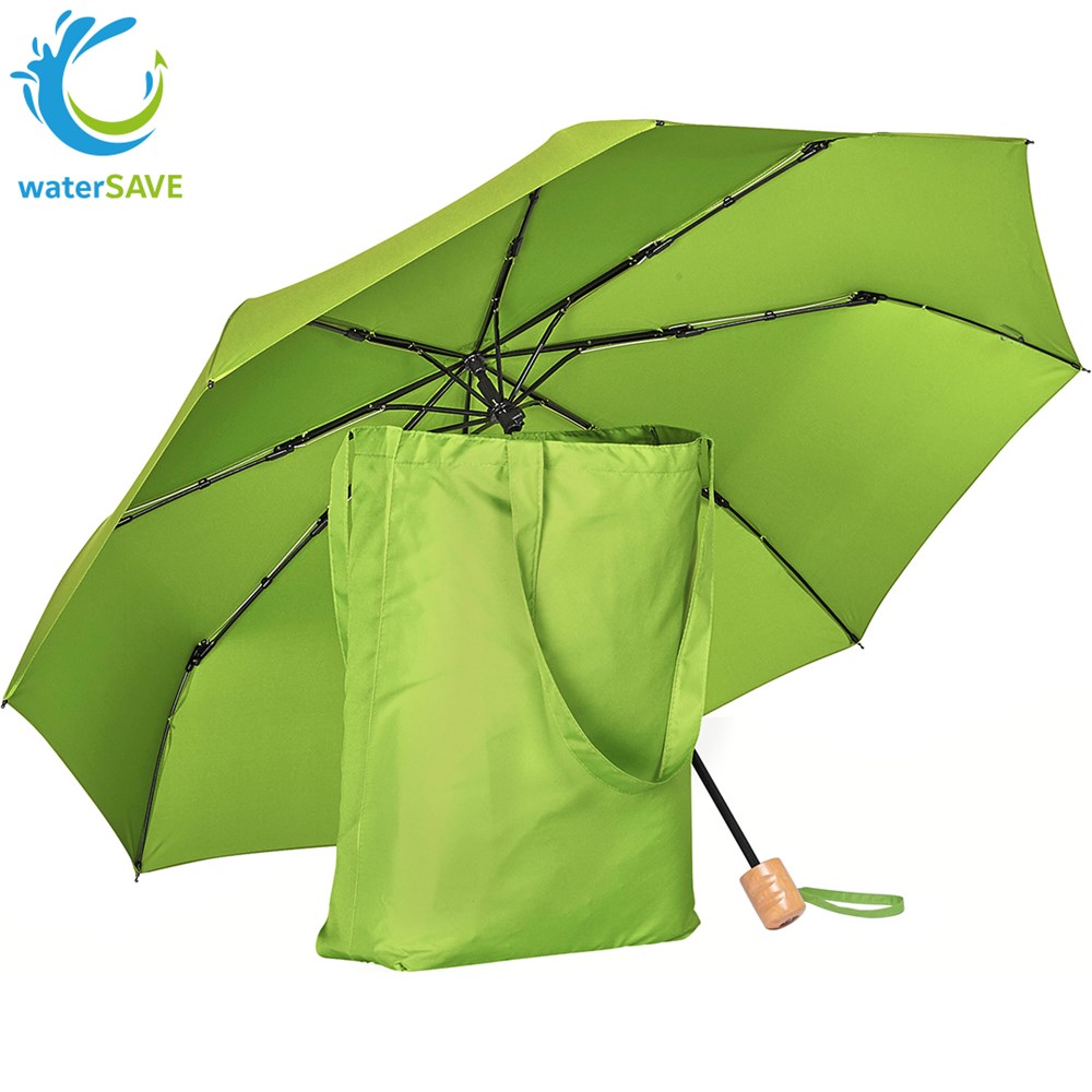 ÖkoBrella 9158: Windproof Schirm mit rPET-Einkaufstasche - Perfekter Werbeartikel mit Logo