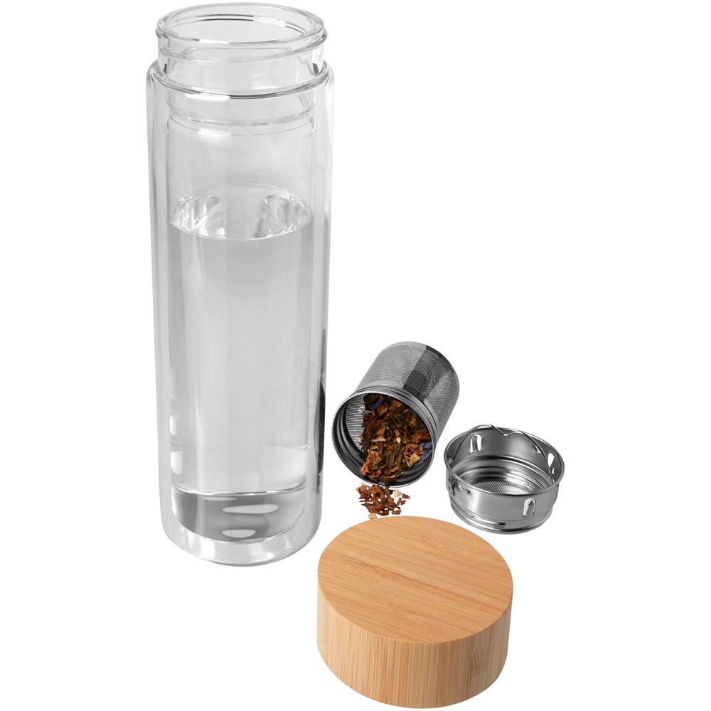 Bailey Glasflasche 400 ml mit Infuser & Bambusdeckel – Exklusives Event-Geschenk