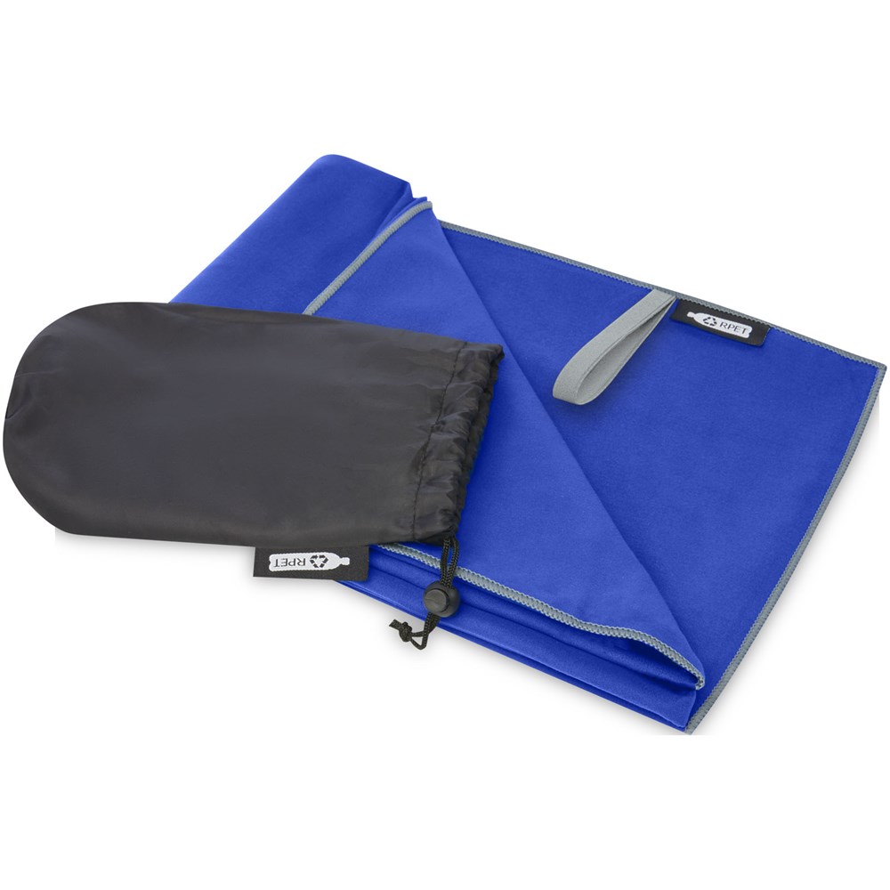 Pieter ultraleichtes und schnell trocknendes Handtuch aus rPET 130 x 80 cm - processblau