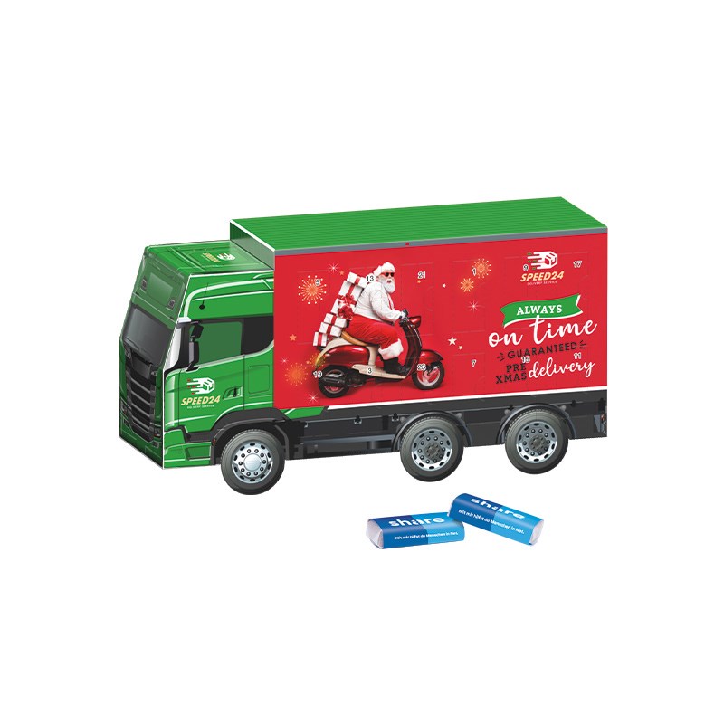 LKW-Adventskalender: Individuell bedruckbar, perfektes Werbegeschenk