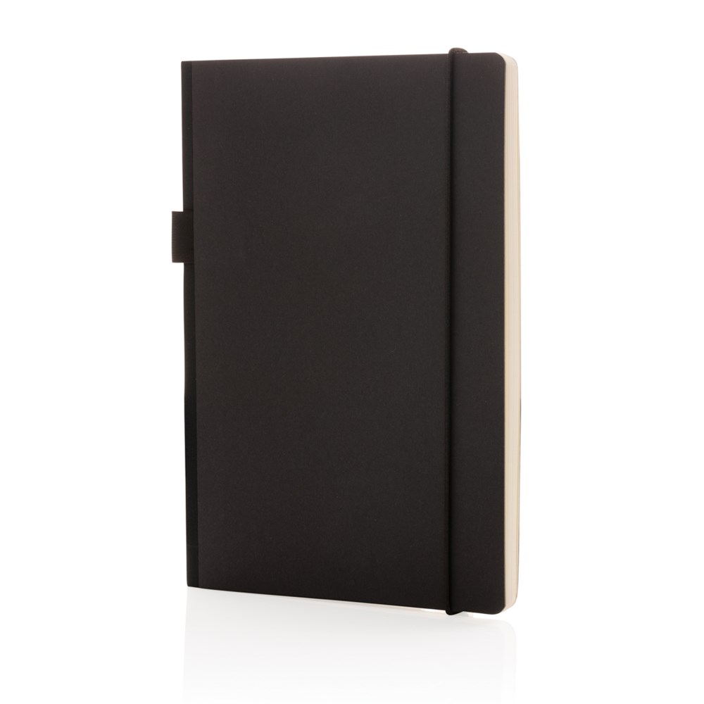 A5 Deluxe Hardcover Notizbuch schwarz mit Stiftschlaufe für Events