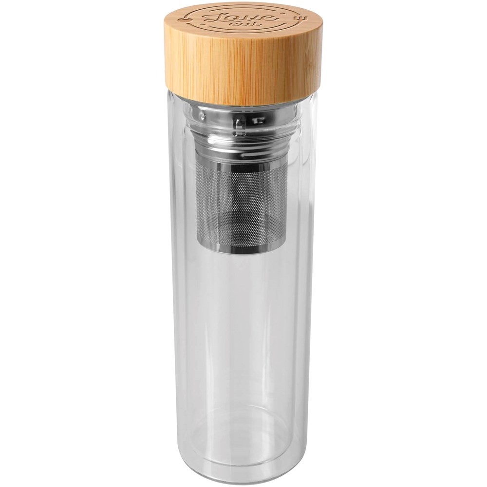 Bailey Glasflasche 400 ml mit Infuser & Bambusdeckel – Exklusives Event-Geschenk