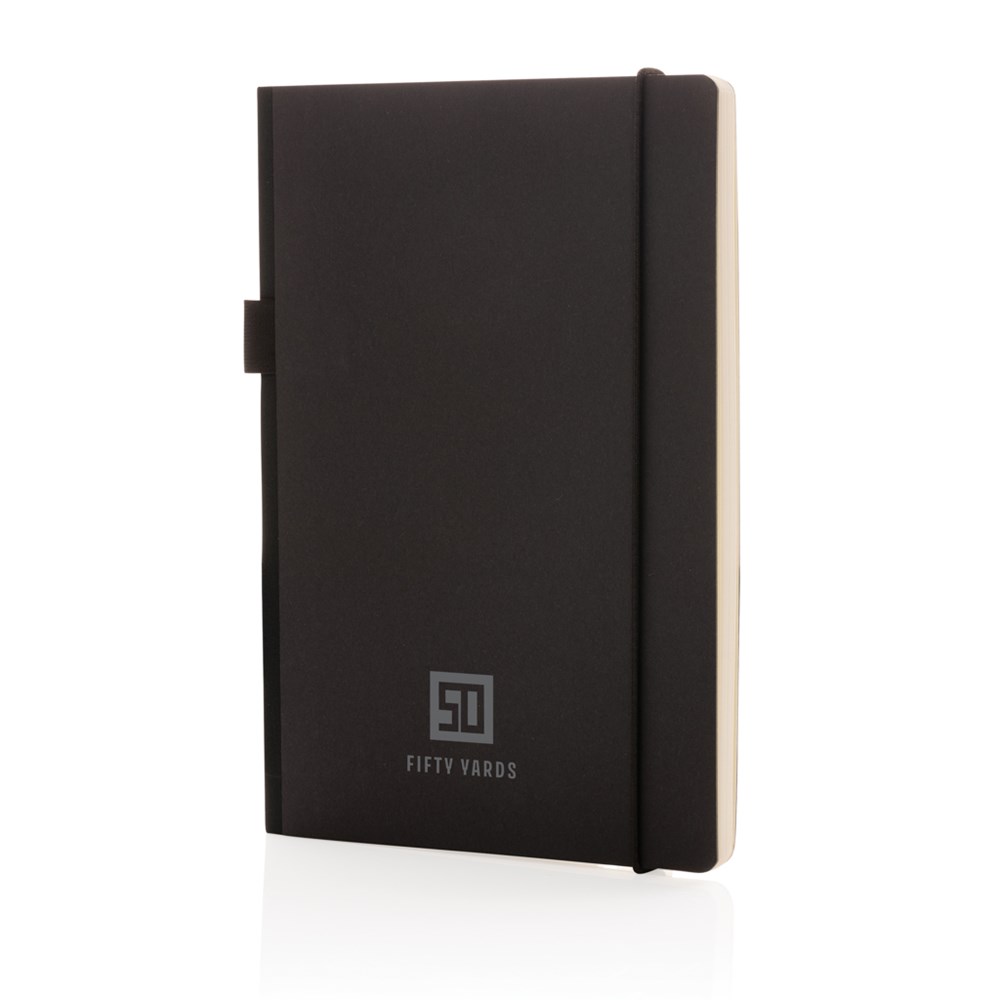 A5 Deluxe Hardcover Notizbuch schwarz mit Stiftschlaufe für Events