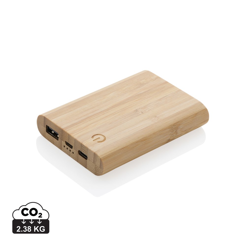 BambooPower 5000mAh Powerbank für Events und Messen mit Logo-Option