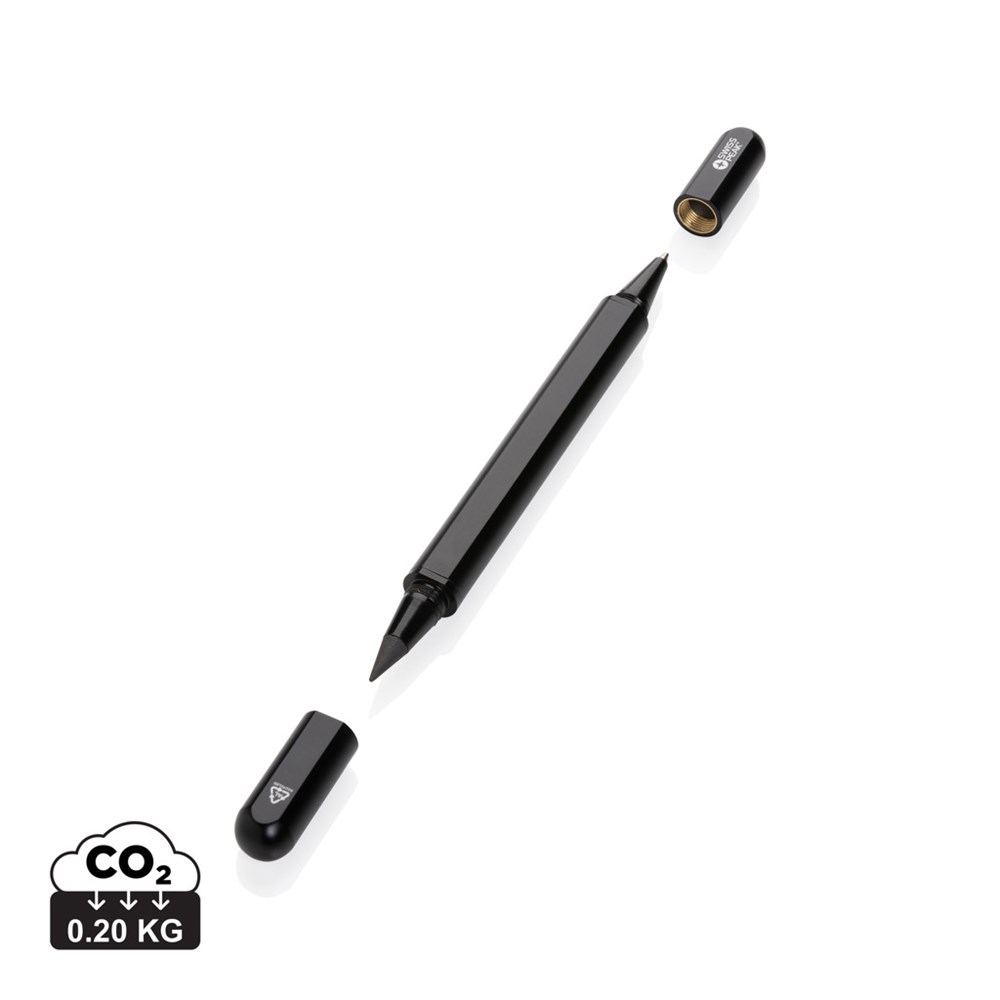 Swiss Peak Dual-Tip-Pen aus recyceltem Aluminium – Edles Eventgeschenk mit Logo