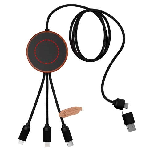 C40 rPET Ladekabel mit Bambus-Ladepad – Innovatives Werbegeschenk mit Logo