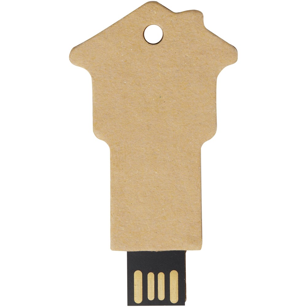 Haus-USB-Stick 2.0 aus Recyclingpapier – Innovatives Werbegeschenk für Messen