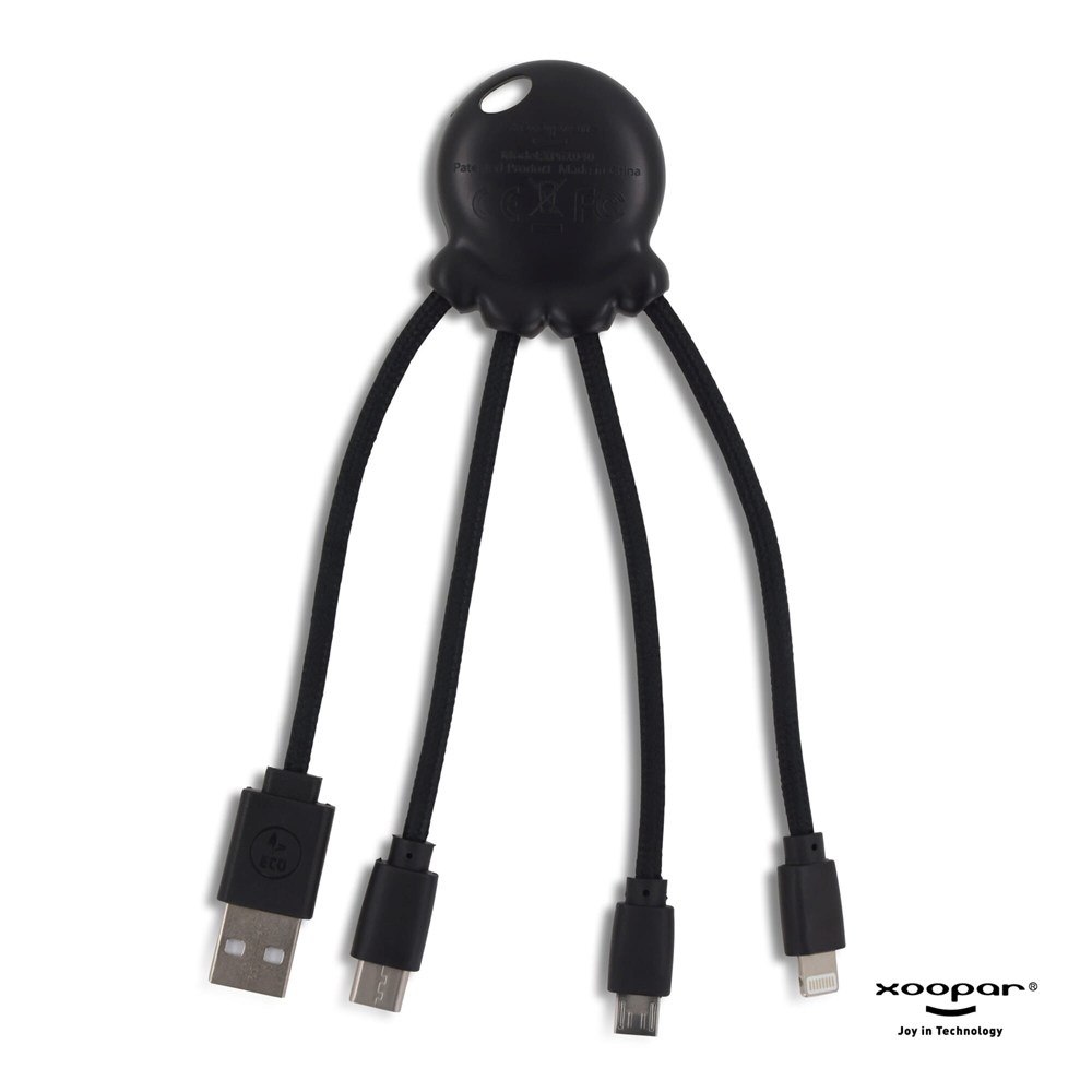 2087 | Xoopar Octopus Multiladekabel aus recyceltem Material – Praktisches Werbegeschenk mit Logo 2087 | Xoopar Octopus Multiladekabel aus recyceltem Material – Praktisches Werbegeschenk mit Logo