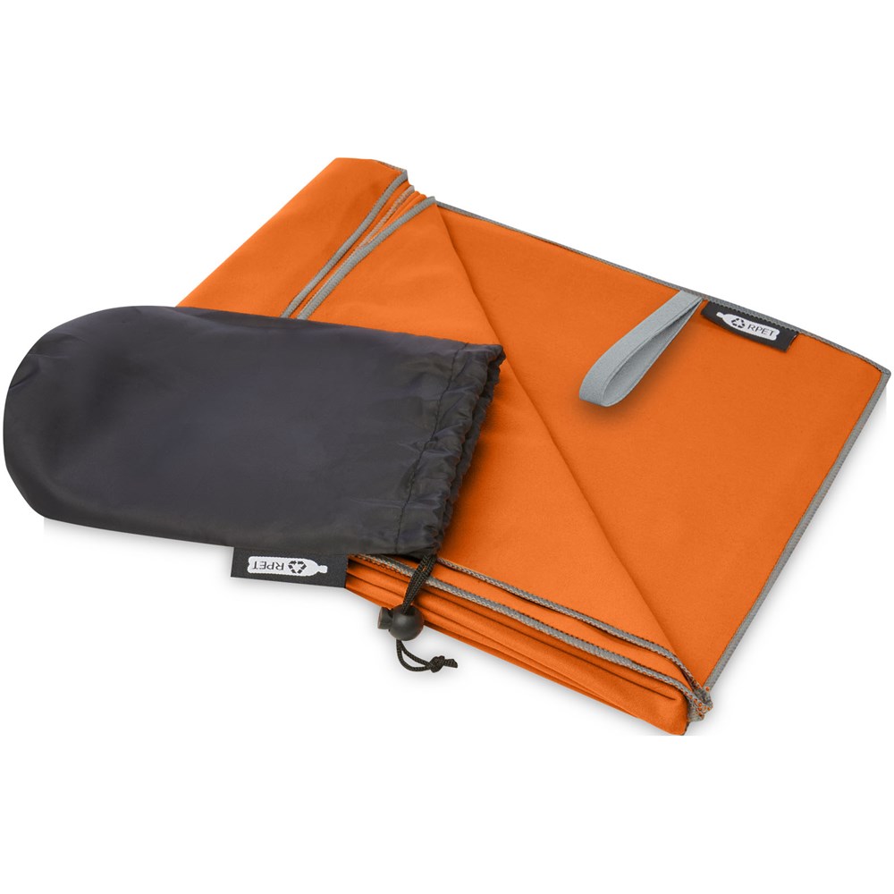 Pieter ultraleichtes und schnell trocknendes Handtuch aus rPET 130 x 80 cm - orange
