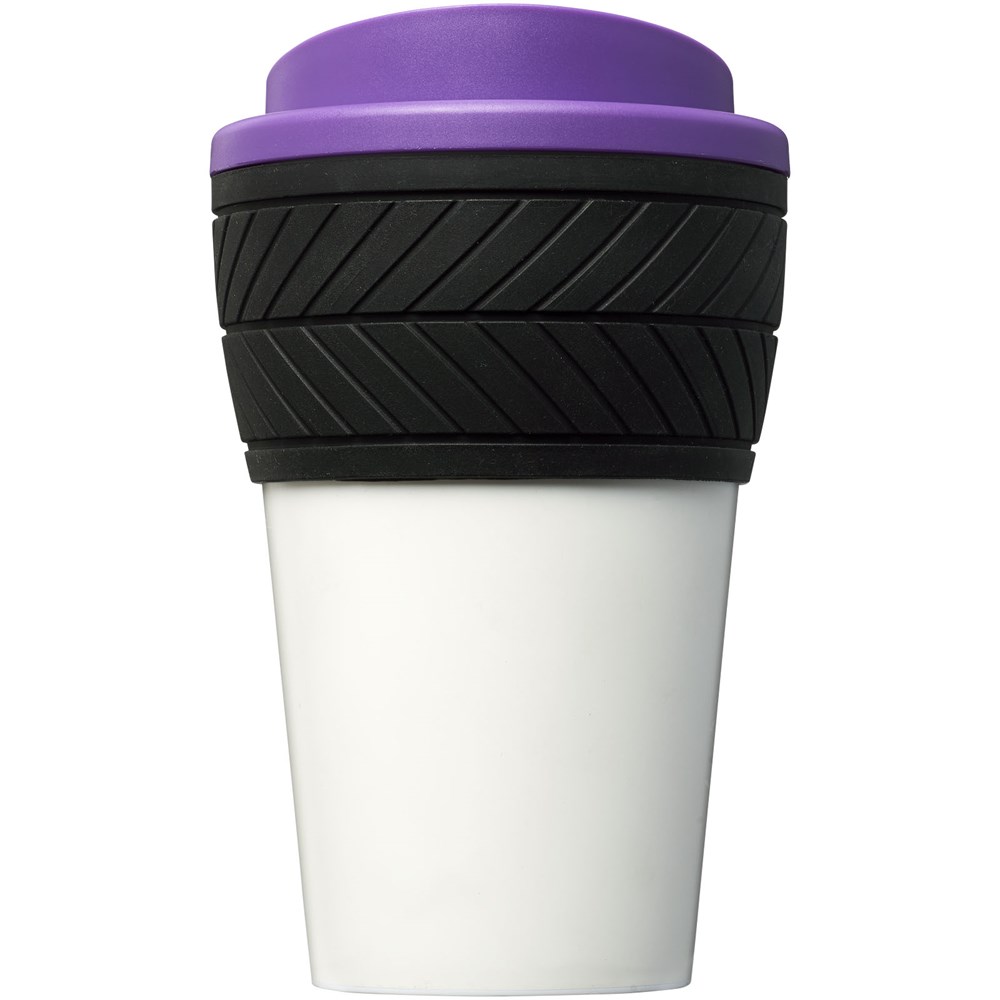 Brite-Cup® 350 ml Isolierbecher mit Reifen-Silikongriff – Werbeartikel mit Logo