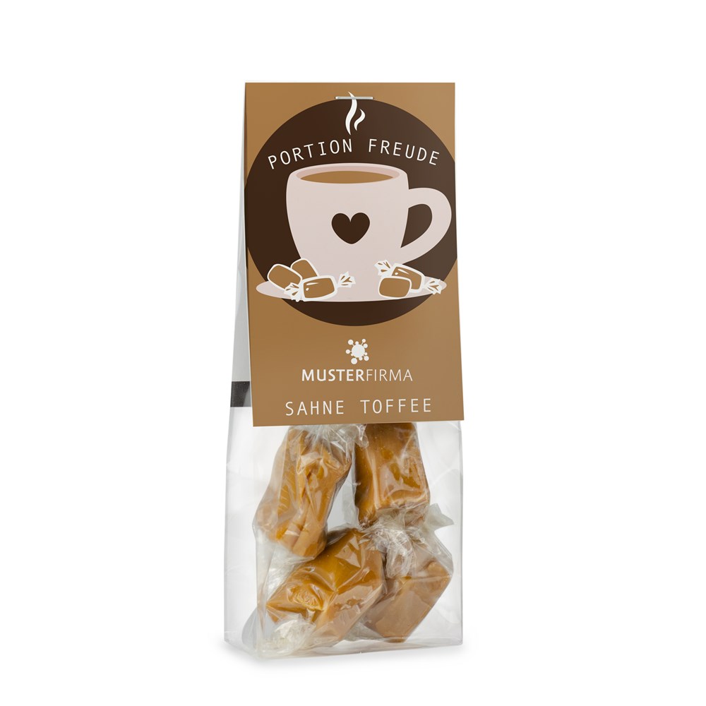 Vanille-Karamell Toffee Beutel – Perfekter Werbeartikel für Kaffeeeinladungen