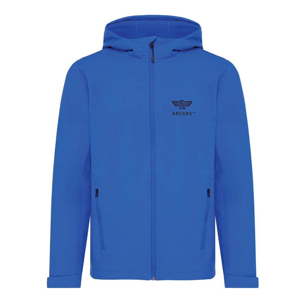 Makalu Herren Softshelljacke Blau aus recyceltem Polyester – Exklusives Werbegeschenk für Events