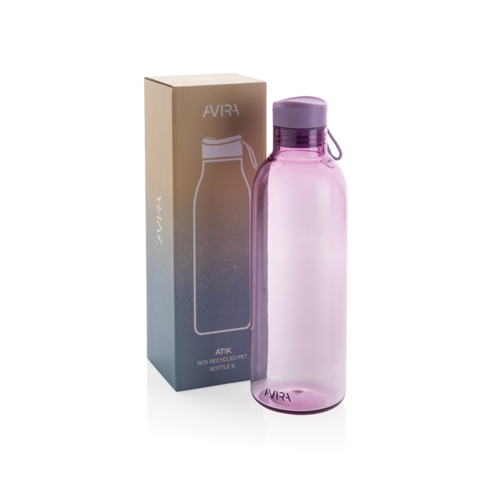 RPET Atik-Flasche 1L minimalistisch – Strahlendes Werbegeschenk mit Logo