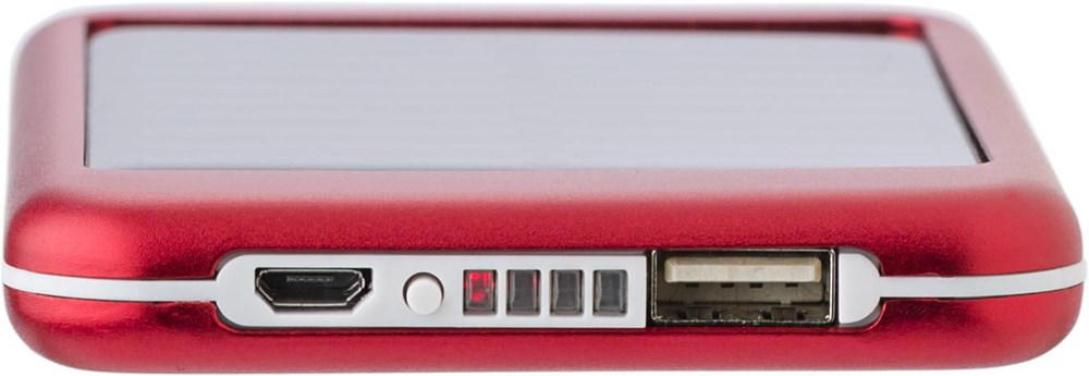 Aluminium Solar Powerbank Drew – Praktisches Werbegeschenk mit Logo, 4000 mAh