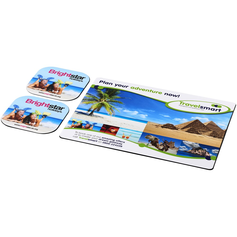 Brite-Mat® Promo-Set: Mousepad & Untersetzer für Events