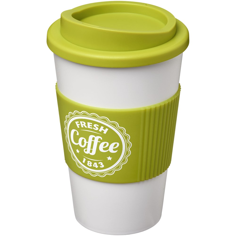 Americano® 350 ml BPA-freier Promo-Thermobecher mit Logo und Silikonring