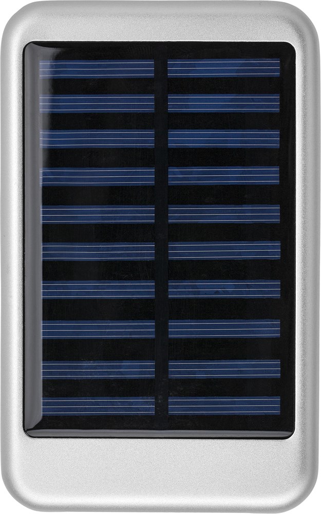 Aluminium Solar Powerbank Drew – Praktisches Werbegeschenk mit Logo, 4000 mAh