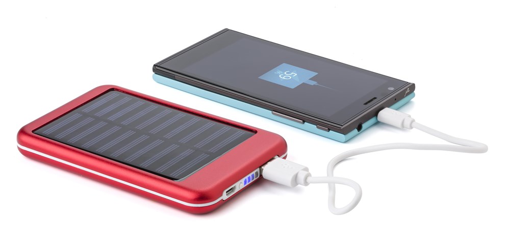 Aluminium Solar Powerbank Drew – Praktisches Werbegeschenk mit Logo, 4000 mAh