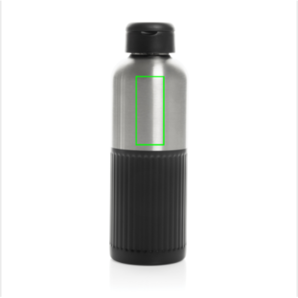 Standskizze: Druckverfahren Tampondruck auf Position „Artikel Vorderseite“ – XD Xclusive Ripple RCS Edelstahl-Wasserflasche 750 ml mit Lasergravur
