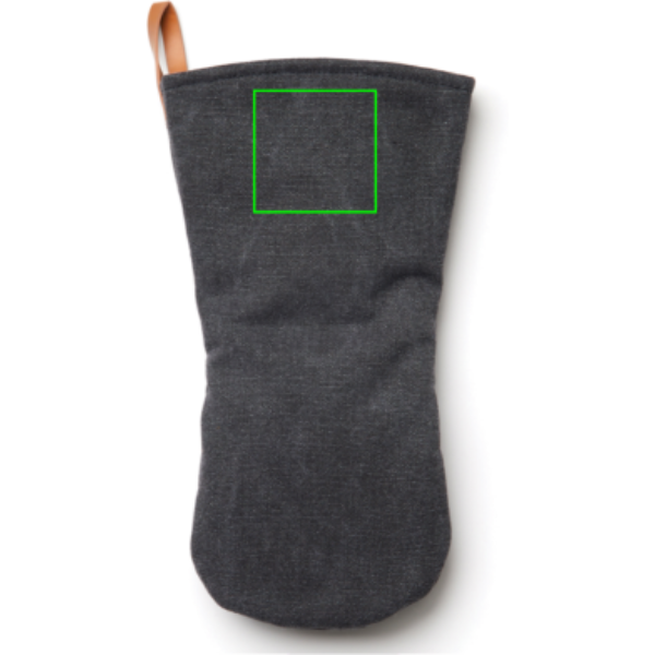 Standskizze: Druckverfahren Digital Transfer auf Position „Artikel Vorderseite (max. 80 x 80 mm)“ – VINGA Asado Ofenhandschuh aus Baumwolle, wattiert, bedruckbar mit Logo