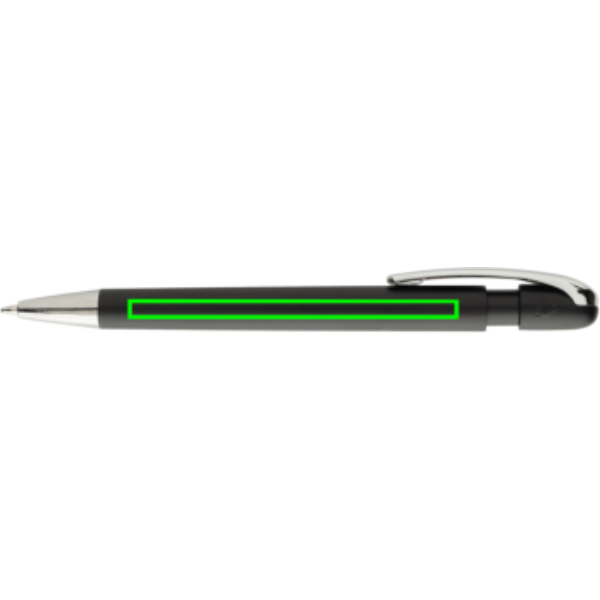 Standskizze: Druckverfahren Tampondruck auf Position „neben dem Clip (max. 80 x 5 mm)“ – Glide GRS-Kugelschreiber aus recyceltem ABS mit Metallclip (XD Collection)