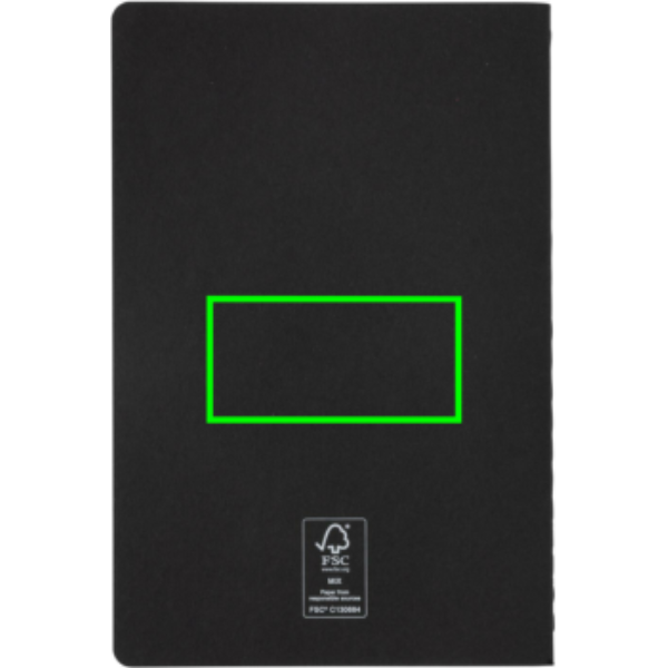 Standskizze: Druckverfahren Tampondruck auf Position „Artikel Rückseite Mitte“ – XD Collection A5 Softcover Notizbuch mit Logodruck