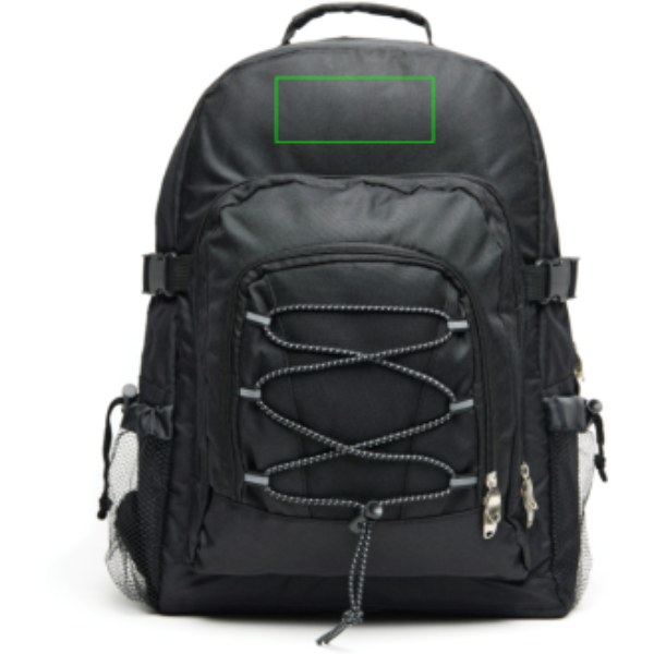 Standskizze: Druckverfahren Siebdruck Transfer auf Position „Artikel Vorderseite oben (max. 120 x 50 mm)“ – VINGA Parks Kühl-Rucksack mit PEVA-Isolierung – bedruckbar