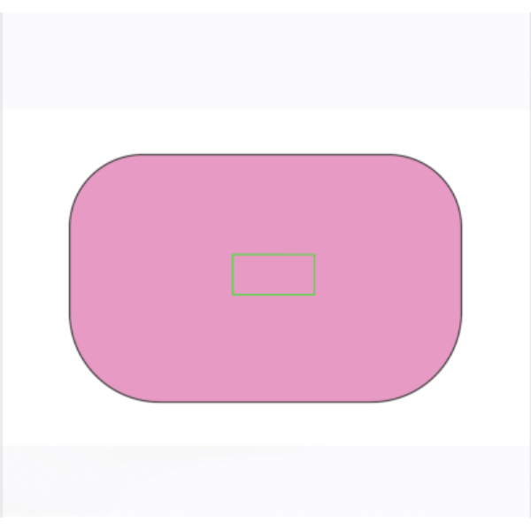 Standskizze: Druckverfahren Doming auf Position „Artikel oben (max. 80 x 40 mm)“ – Polarbox Original Vintage Kühlbox 20 L aus PP – bedruckbar mit Logo