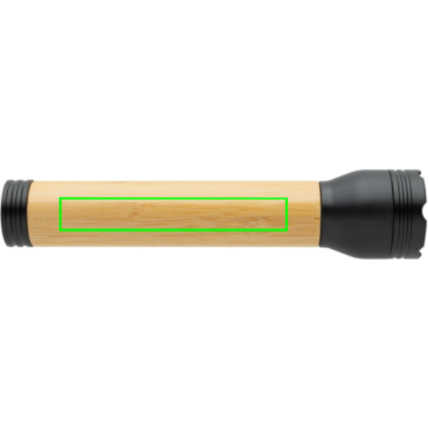 Standskizze: Druckverfahren CO2 Gravur auf Position „Taschenlampe“ – Lucid 5W USB-C Taschenlampe aus Bambus und recyceltem ABS (RCS) – mit Logo bedruckbar