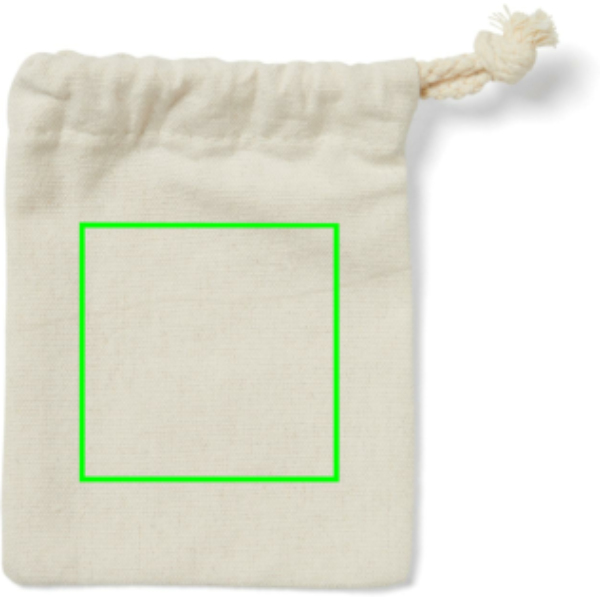 Standskizze: Druckverfahren Siebdruck Transfer auf Position „Hülle (max. 50 x 50 mm)“ – VINGA Tic-Tac-Toe Mini-Reisespiel aus FSC-Holz mit Canvas-Beutel