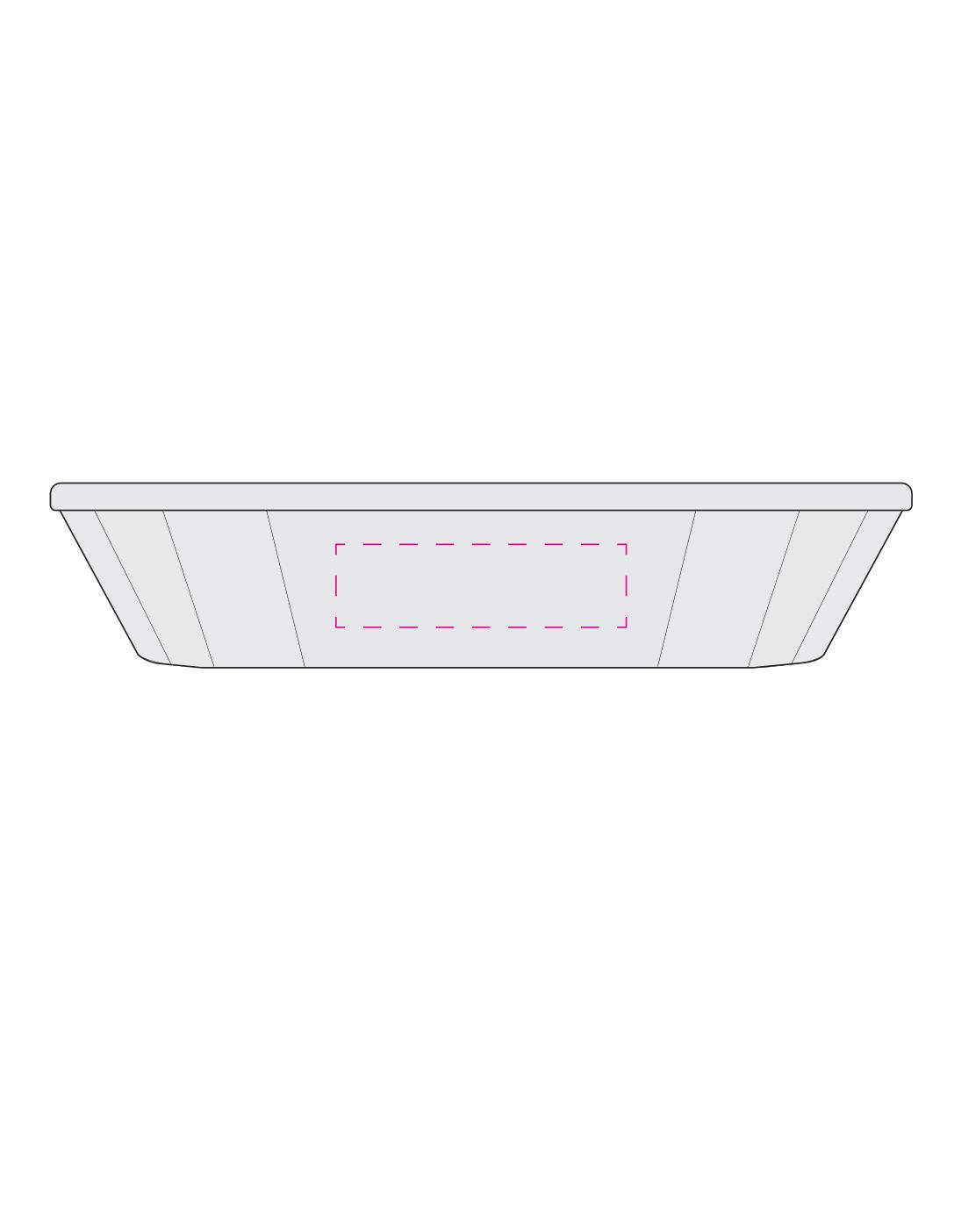 Standskizze: Druckposition „seitlich auf Schale (max. 70×20 mm)“ – Snackschale ToGo mit Deckel – wiederverwendbar, 205 mm