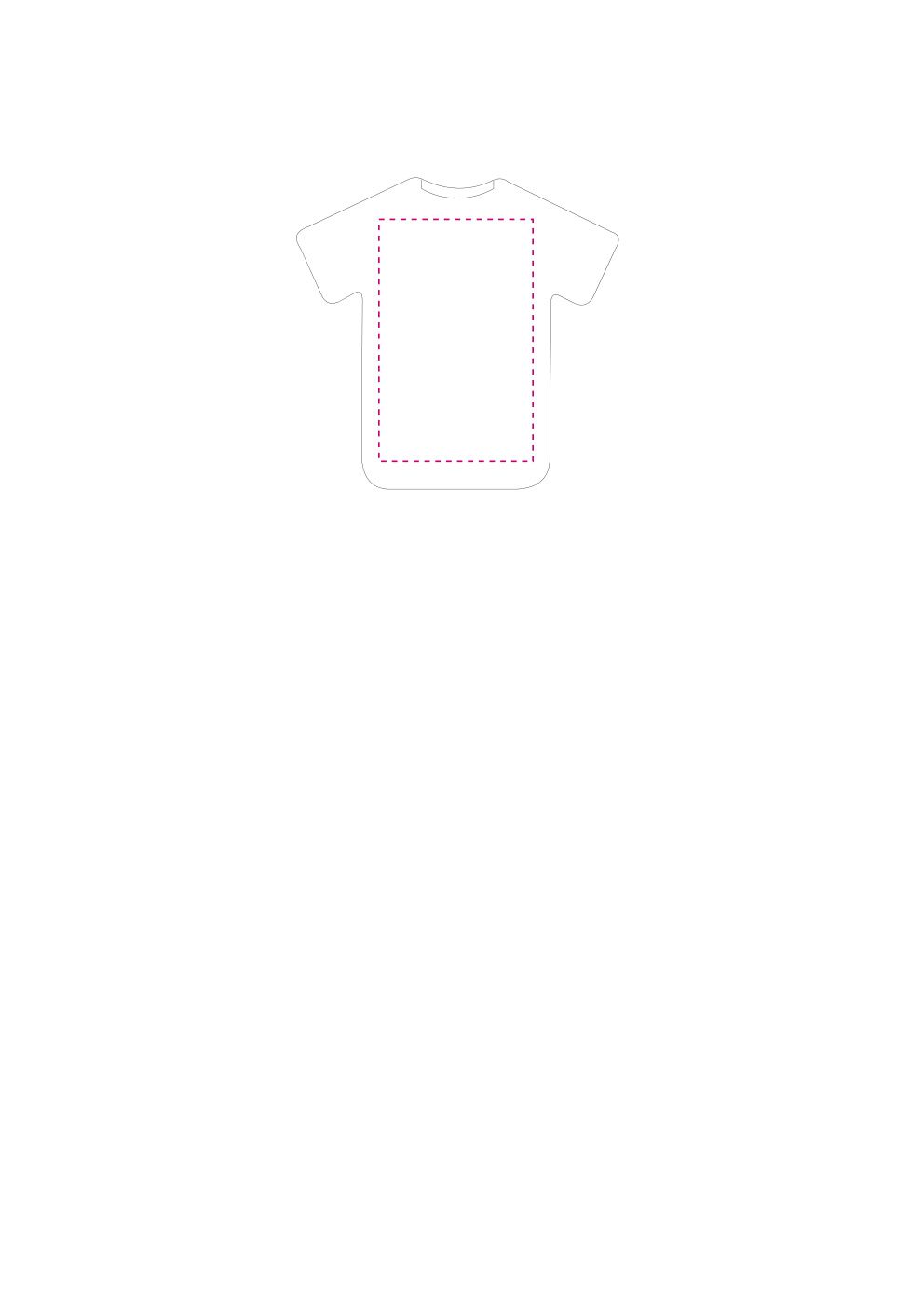 Standskizze: Druckposition „mittig Vorderseite (max. 35×55 mm)“ – Mint-Spender Trikot – Bonbonspender im Trikot-Design
