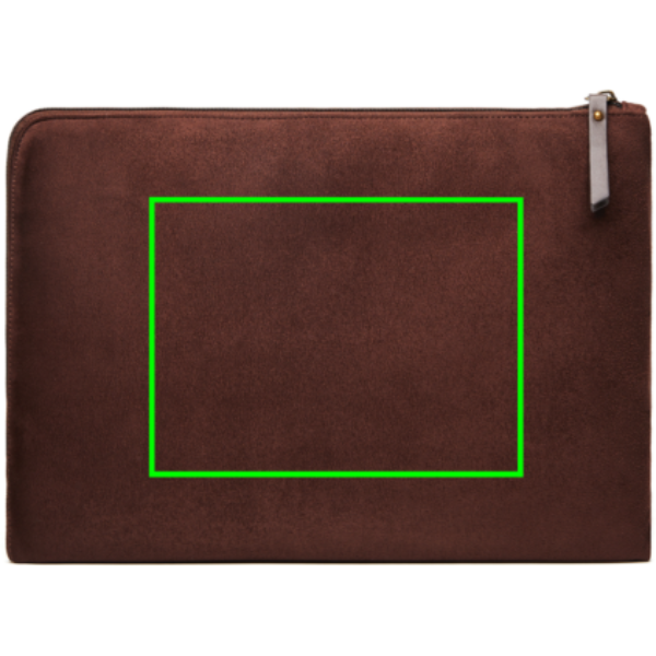Standskizze: Druckverfahren Siebdruck Transfer auf Position „Artikel Rückseite (max. 200 x 150 mm)“ – VINGA Hunton Laptophülle 17 Zoll Polyester mit Logo bedruckbar