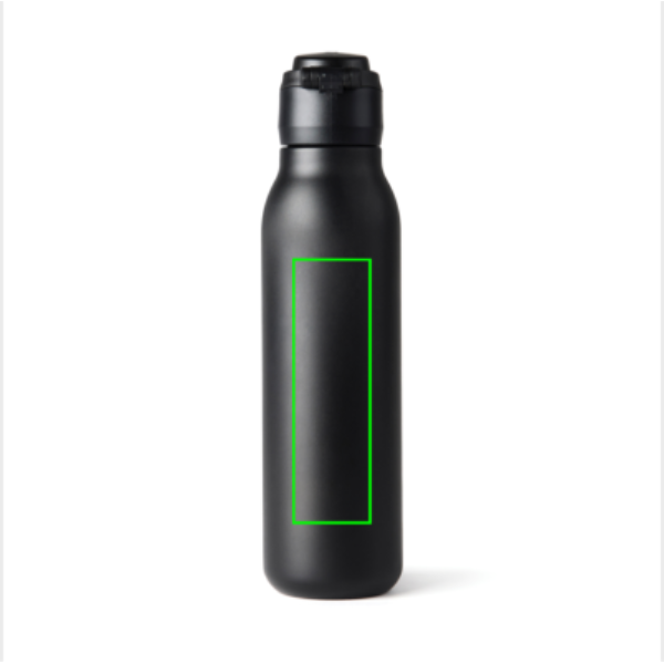 Standskizze: Druckverfahren Tampondruck auf Position „Artikel Rückseite“ – Nordic Drift Trail Wasserflasche 750ml aus 68 % recyceltem Edelstahl, RCS-zertifiziert, bedruckbar