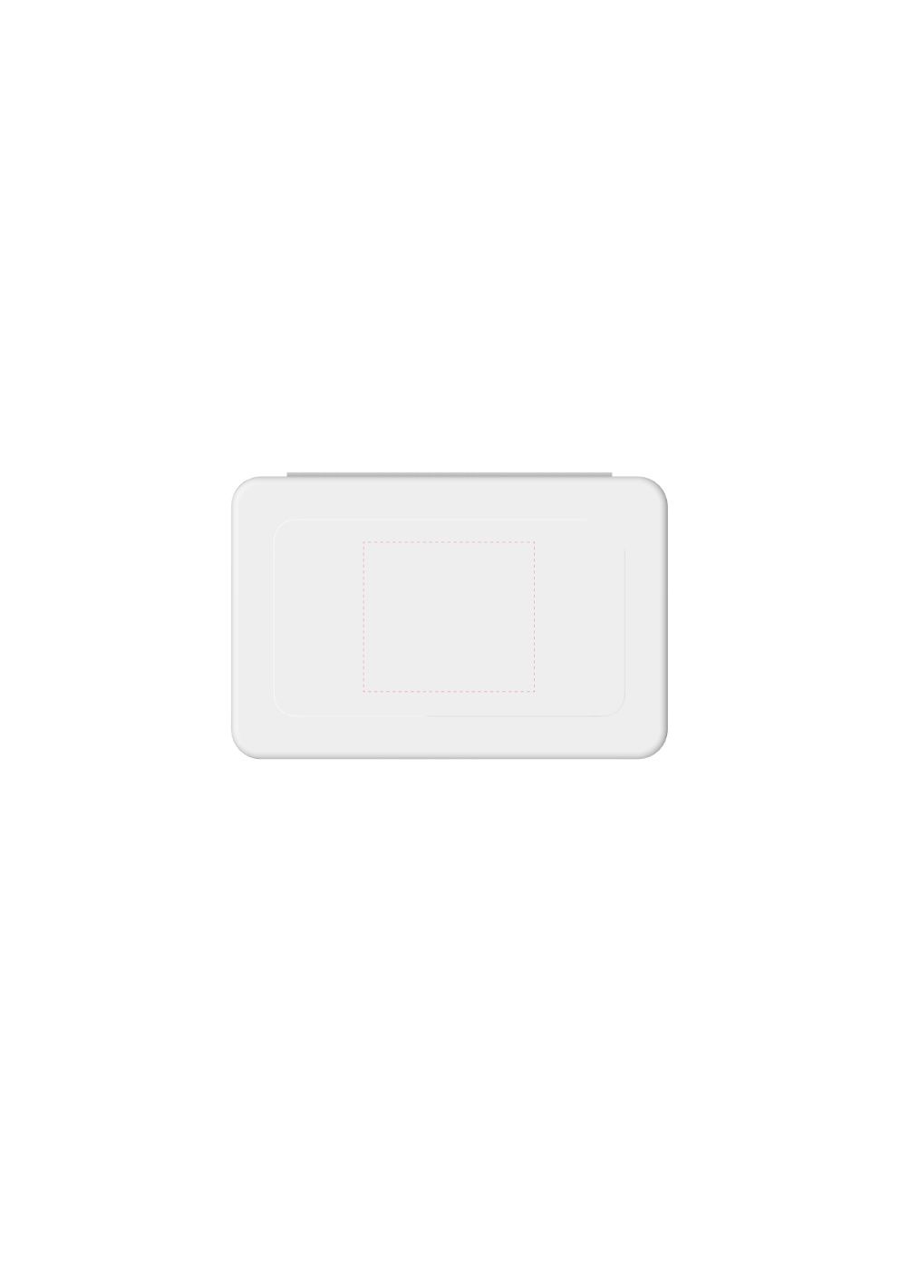Standskizze: Druckposition „mittig auf Deckel (max. 40×35 mm)“ – Notfall-Set Pflaster Box – Pflasteretui mit 8 Pflastern