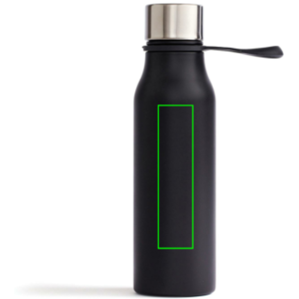 Standskizze: Druckverfahren Lasergravur auf Position „Artikel Vorderseite oben“ – VINGA Lean Thermosflasche 450 ml aus Edelstahl, mit Logo individualisierbar