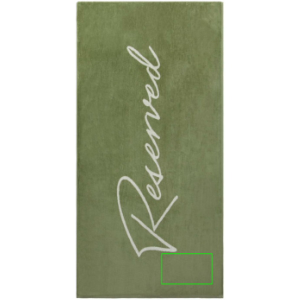 Standskizze: Druckverfahren Bestickung auf Position „Handtuch (max. 200 x 120 mm)“ – VINGA Liegestuhl-Tuch 450 g/m² Baumwolle, 160×80 cm, OEKO-TEX, bestickbar