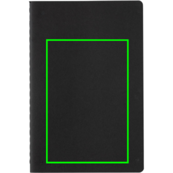 Standskizze: Druckverfahren Siebdruck Transfer auf Position „Artikel Vorderseite unten“ – XD Collection A5 Softcover Notizbuch mit Logodruck