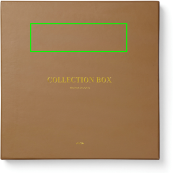 Standskizze: Druckverfahren Heißprägung auf Position „Box“ – VINGA Coffee-Table Spielesammlung 3-in-1 (Yacht, Ludo, Drei-in-Reihe) — bedruckbar