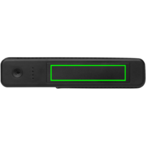Standskizze: Druckverfahren Tampondruck auf Position „Artikel Vorderseite (max. 70 x 15 mm)“ – Swiss Peak 5-in-1-Kofferwaage mit Powerbank und Taschenlampe, bedruckbar
