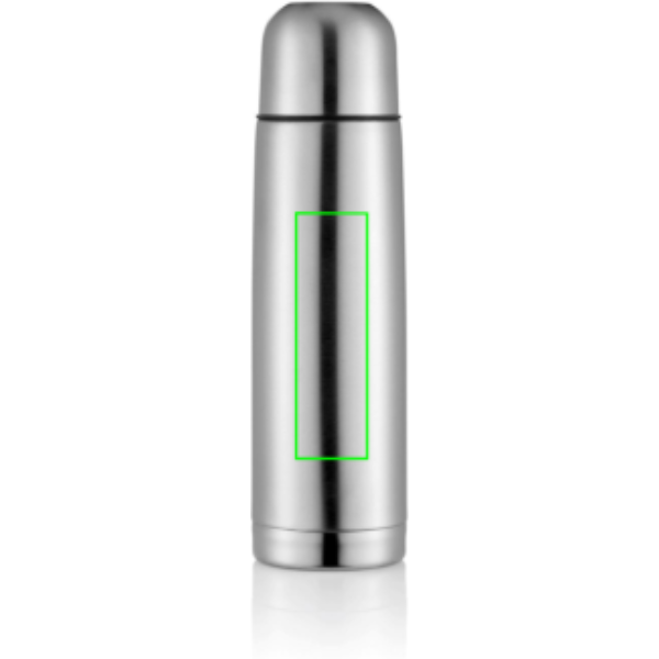 Standskizze: Druckverfahren Lasergravur auf Position „Artikel Vorderseite Mitte“ – Isolierflasche Mono 500 ml, doppelwandig vakuumisoliert mit Druckverschluss und Trinkbecher — XD Collection