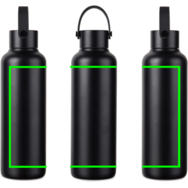 Standskizze: Druckverfahren 360°-Rundum-Digitaldruck auf Position „Artikel“ – VINGA Baltimore Edelstahlflasche 600 ml (RCS, recycelt) – mit Logo veredelbar