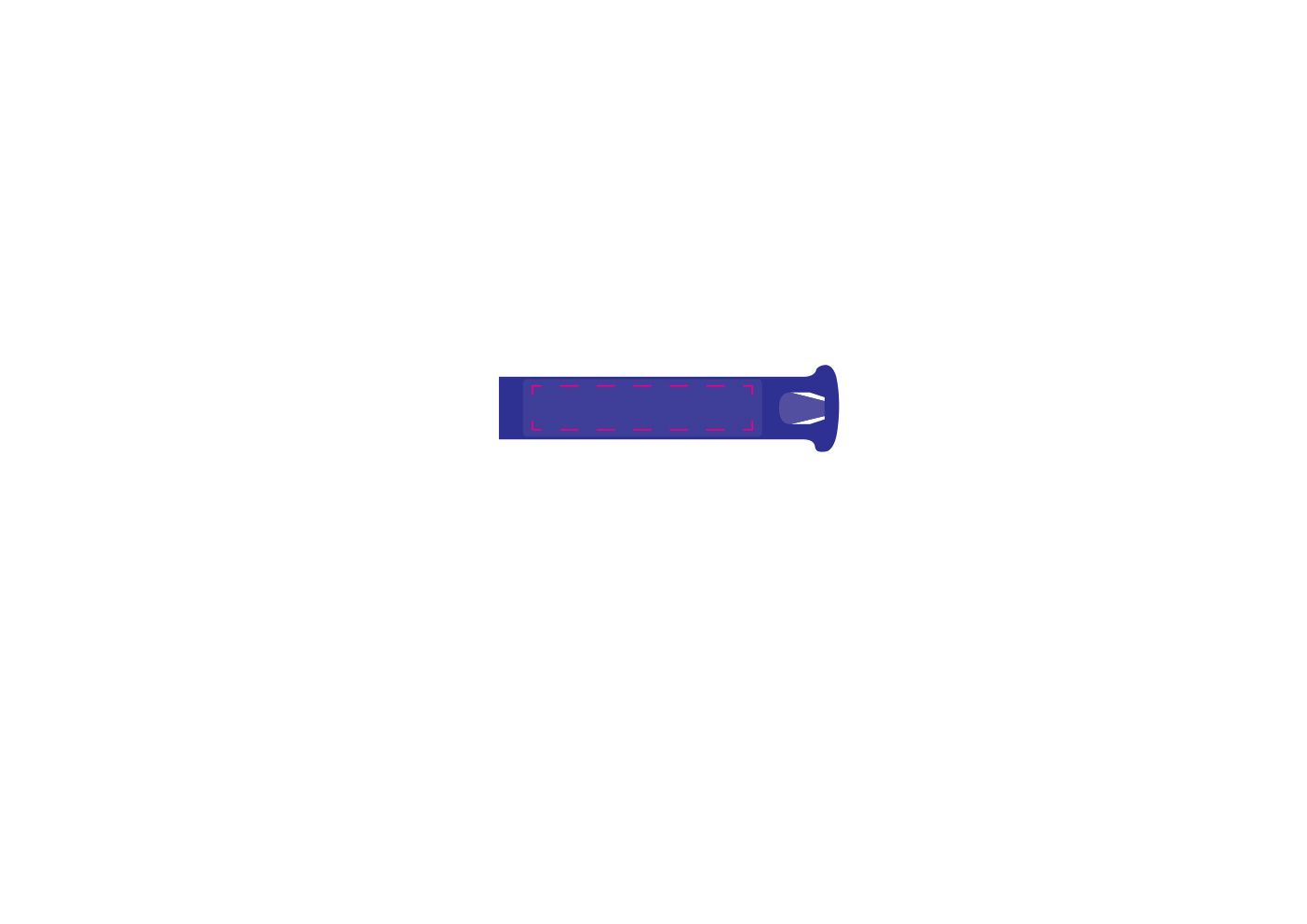 Standskizze: Druckposition „Oben in die Vertiefung (max. 50×10 mm)“ – Tütenclip Easy Fresh – Verschlussclip aus Kunststoff, 83 mm
